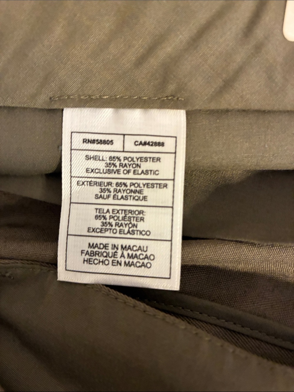 Natural Exchange Executive 44W x 34L Men’s Olive‎ Dress Pants - Classic Tailored - Picture 5 of 7